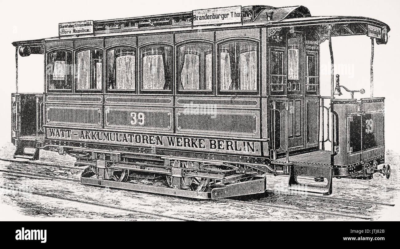 Straßenbahn Berlin-Charlottenburg (1898) Stockfoto