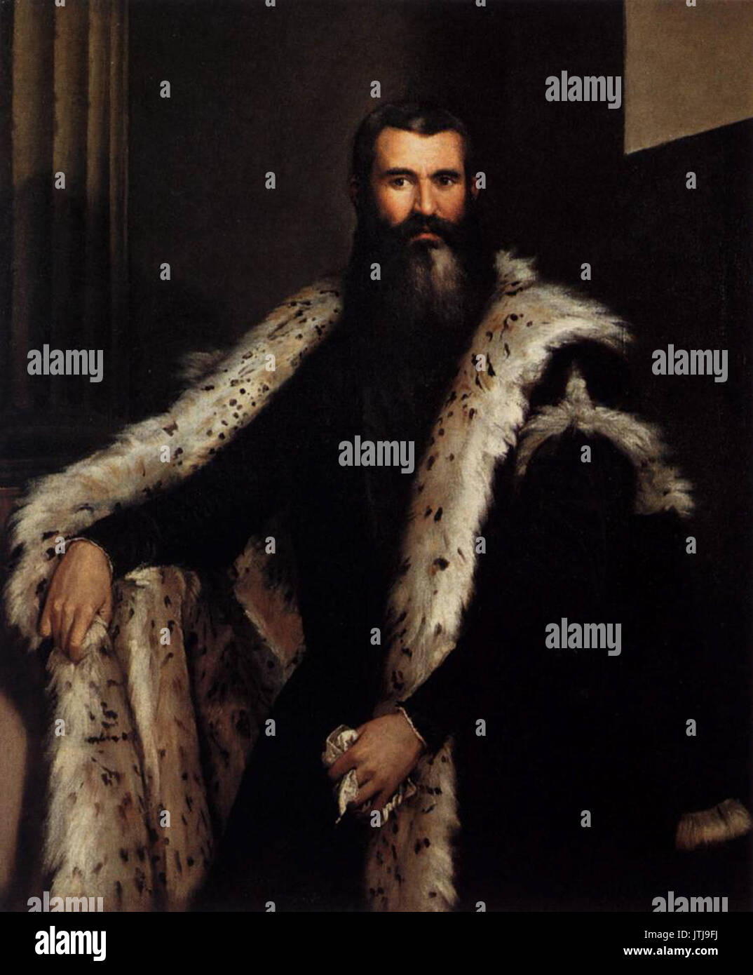 Paolo Veronese Gentleman in einem Luchs Fell WGA24981 Stockfoto