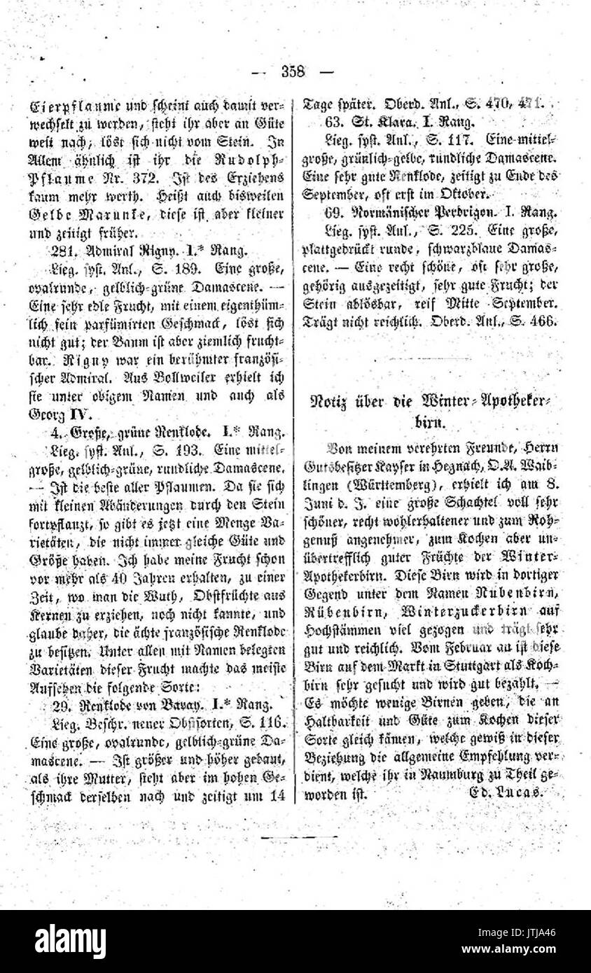 Pomologische Monatshefte Heft 1 358 Stockfoto