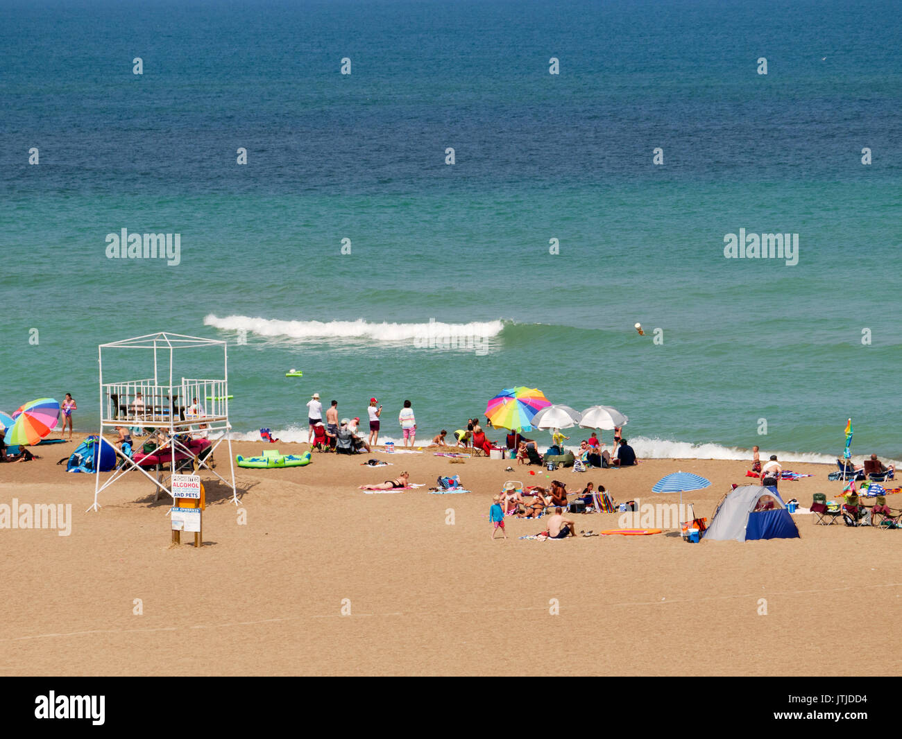 Lake Michigan Beach in New Buffalo, Michigan. Stockfoto