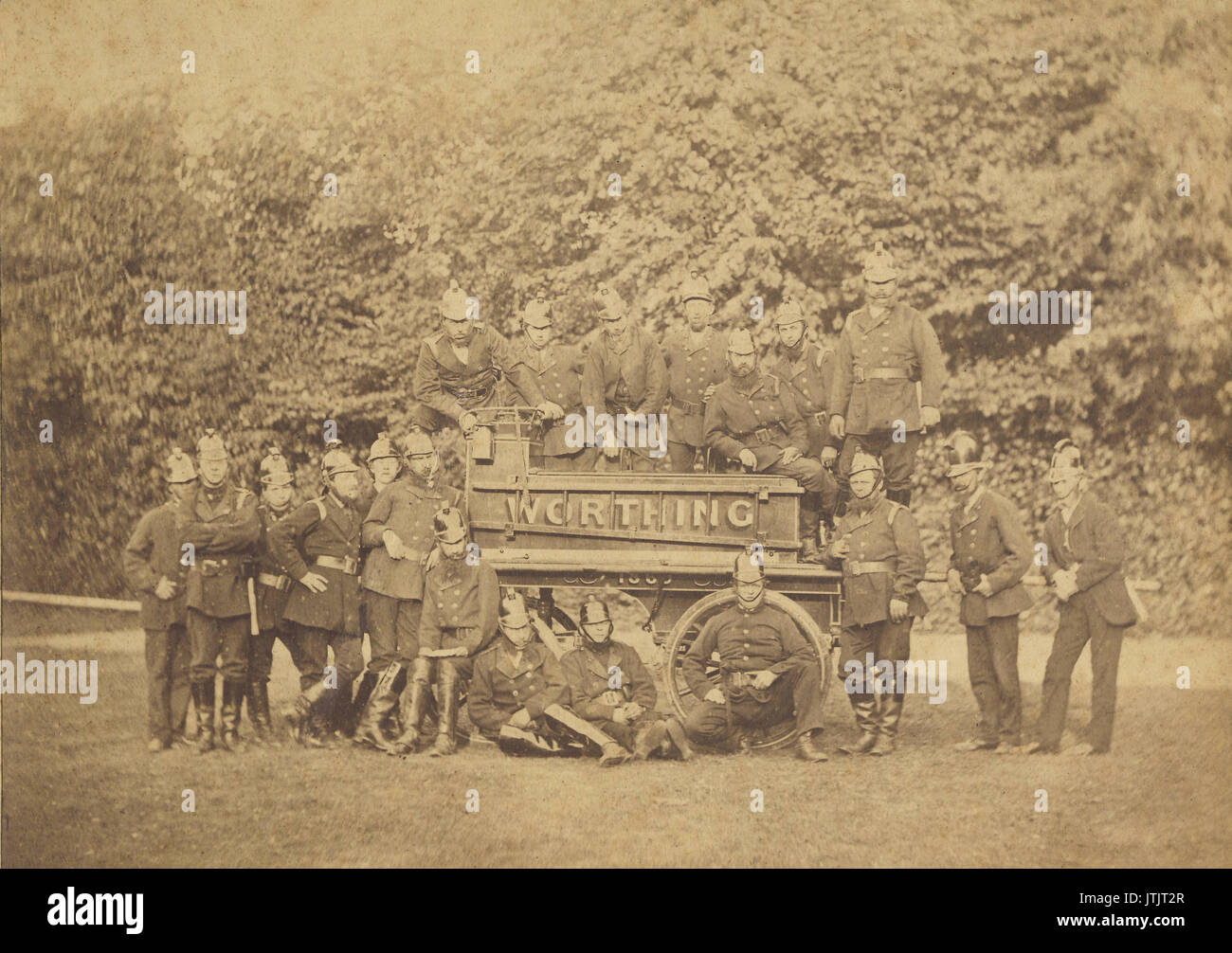 Worthing Feuerwehr, Sussex, Victorian, historisches Archiv Foto Stockfoto