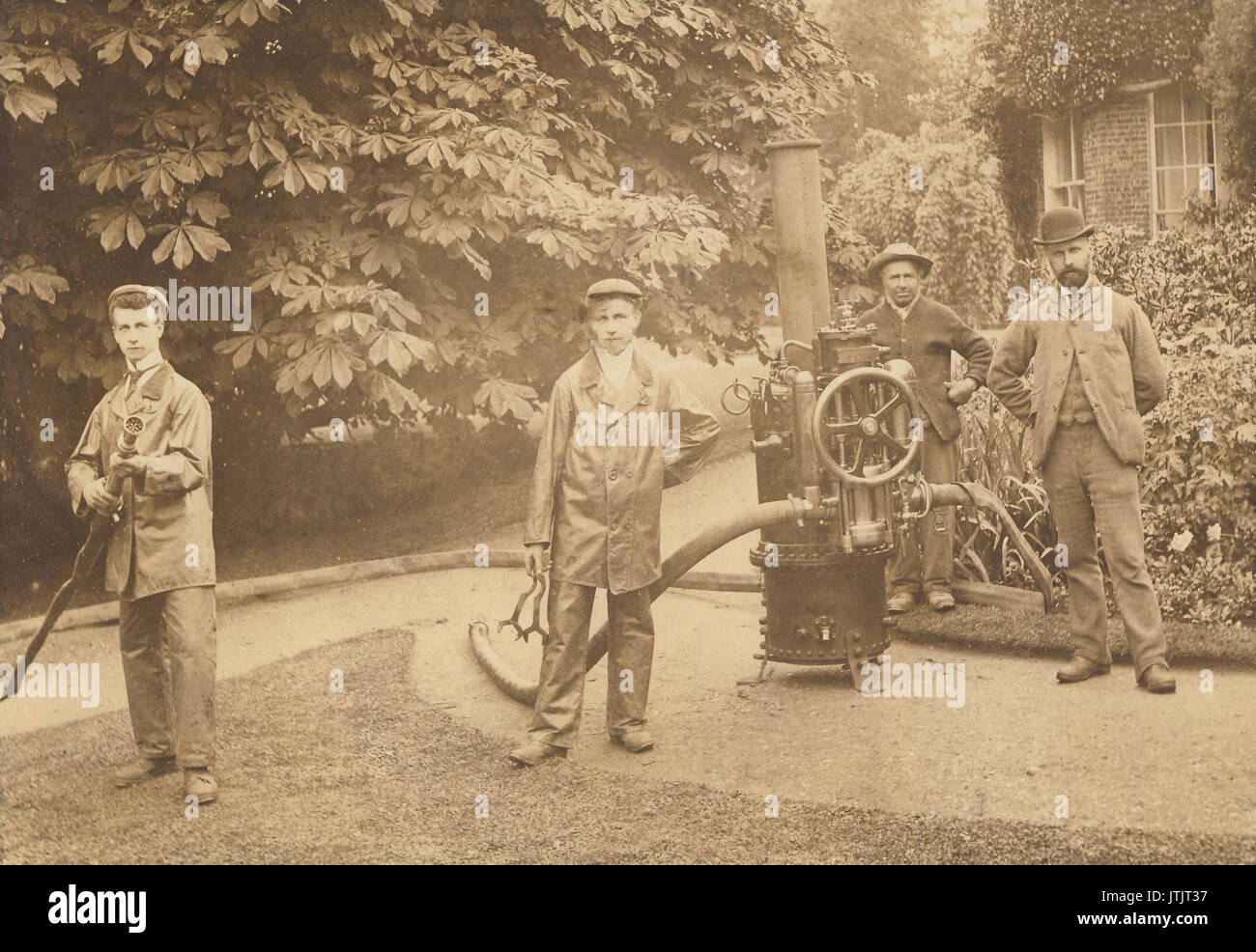 Private Feuerwehr Betchworth, Surrey, Victorian, historisches Archiv Foto Stockfoto