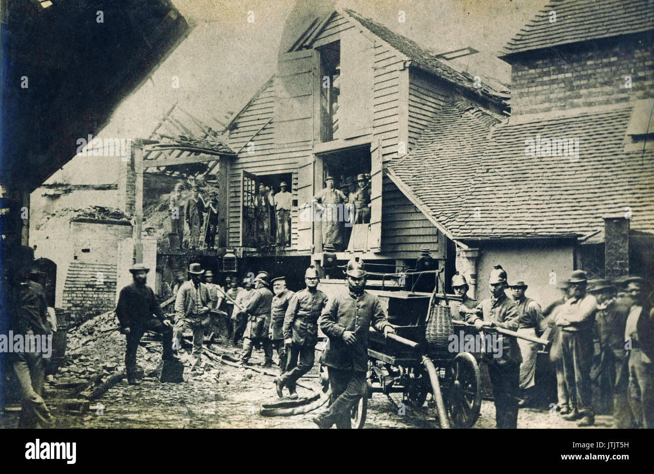 Feuerwehr, Sussex, Victorian, historisches Archiv Foto Stockfoto