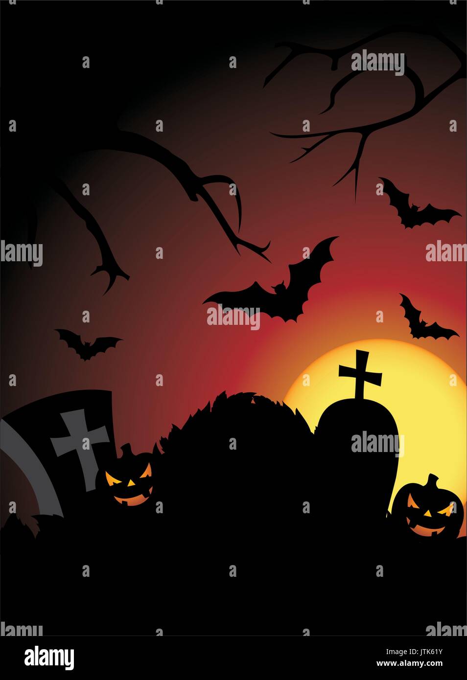 Vector Illustration auf eine Halloween Theme mit Kürbis Stock Vektor