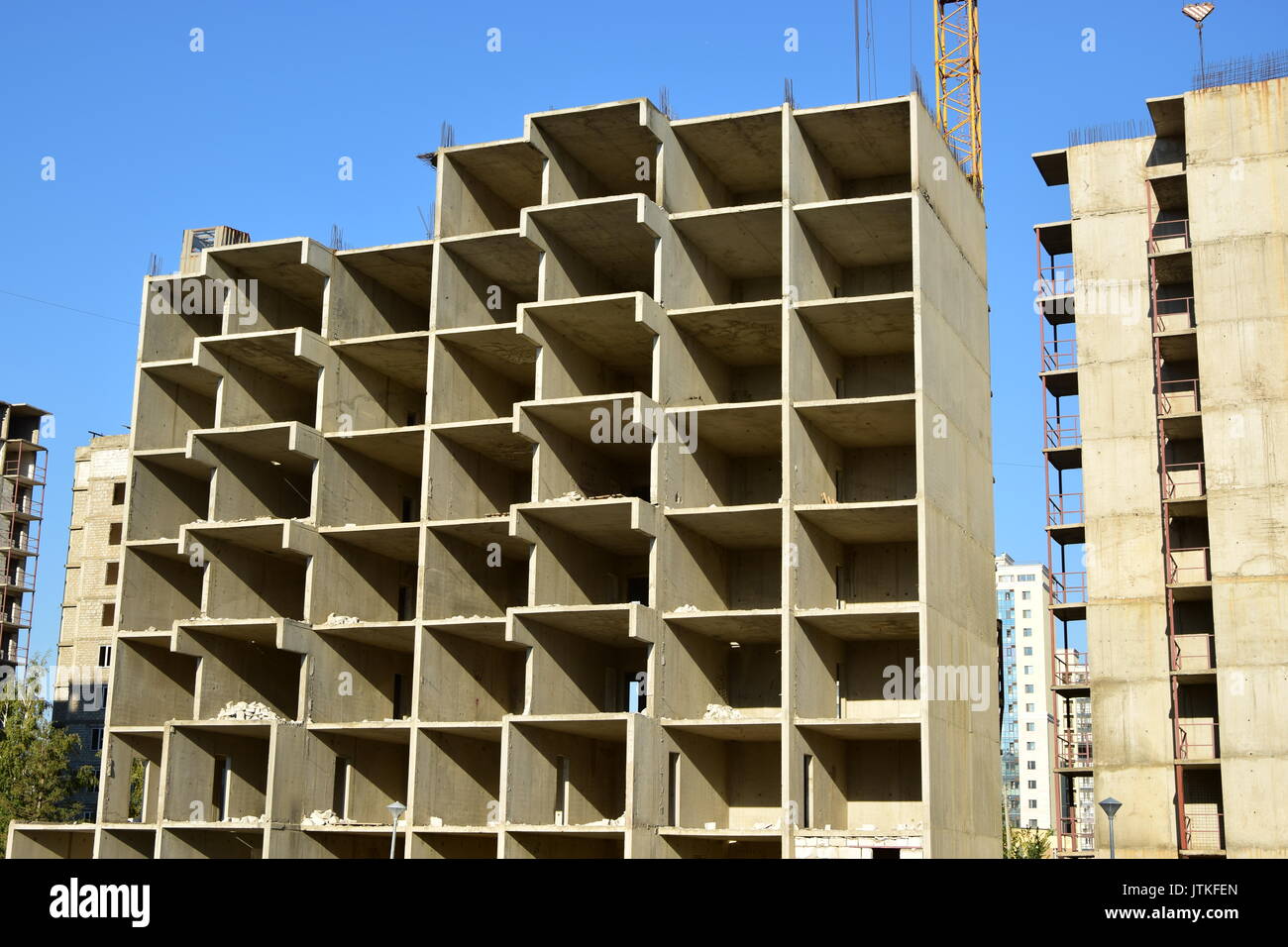 Ein mehrstöckiges Gebäude im Bau Stockfoto