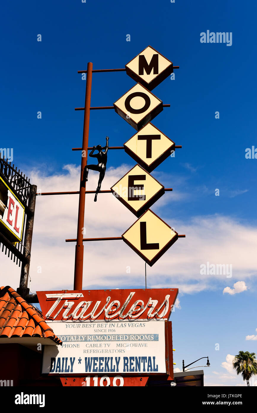 Travelers Motel in Downtown Las Vegas Stockfoto