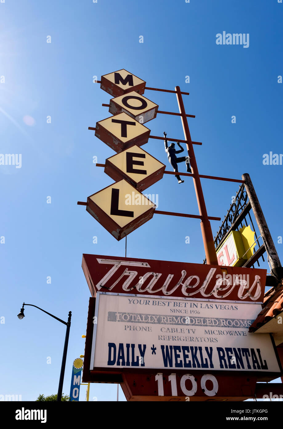 Die Reisenden Motel in Downtown Las Vegas Stockfoto