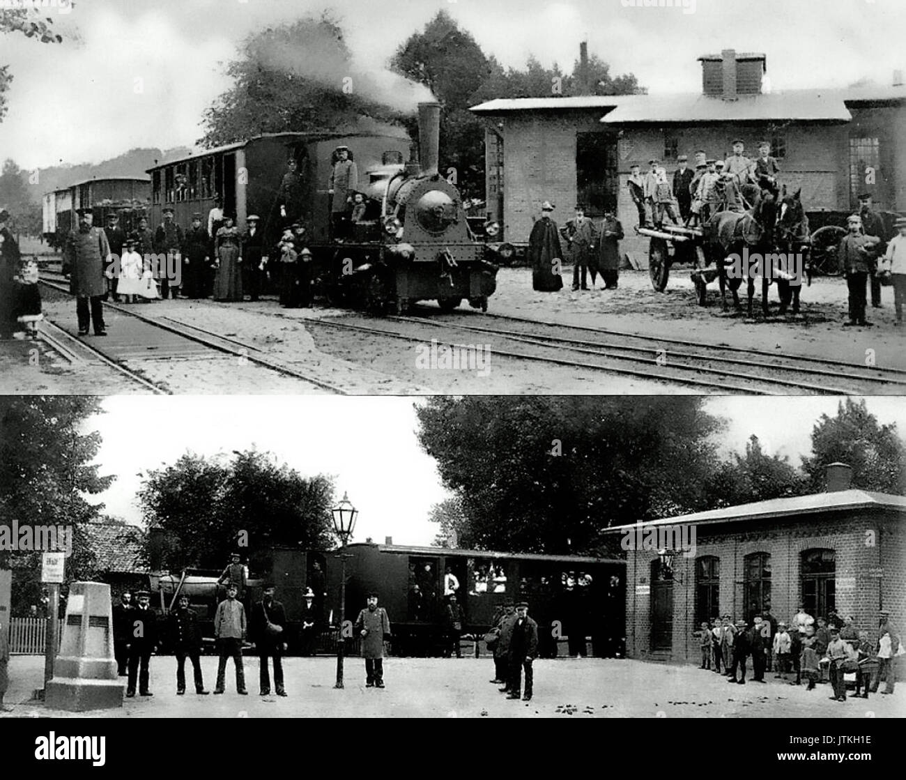 Stadtbahn und Stadtbahnhof 1900 Stockfoto