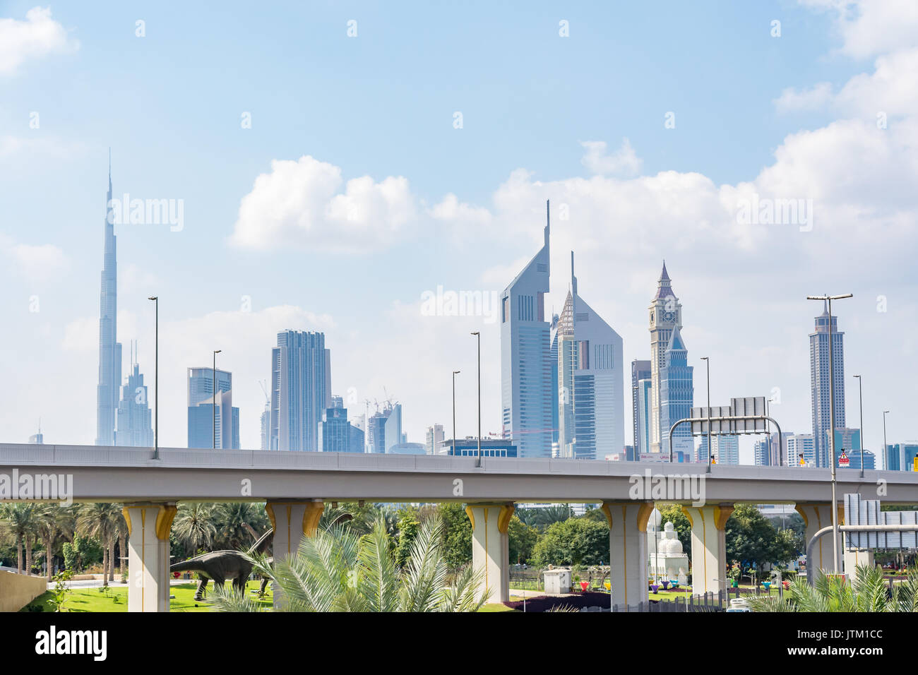 Dubai Stadtbild, Ansicht von zabeel Park, Vereinigte Arabische Emirate Stockfoto