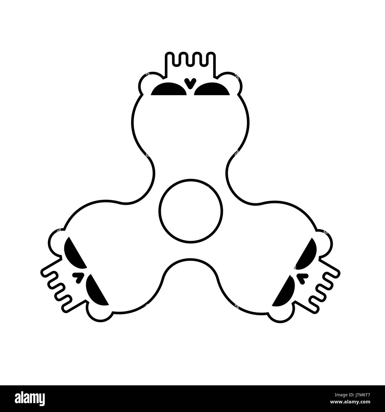 Spinner Schädel isoliert. Knochen Zappeln finger Spielzeug. Halloween Anti Stress Hand Spielzeug Stock Vektor