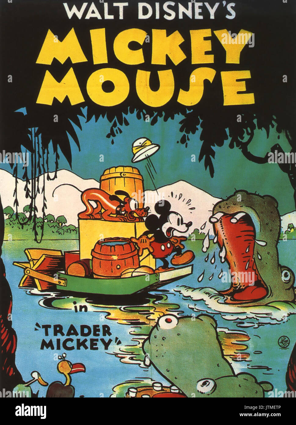 Händler MICKEY 1932 Walt Disney cartoon mit Micky und Pluto Stockfoto