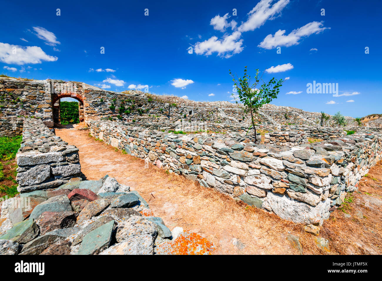 Histria, Rumänien - die Ruinen der antiken griechischen Kolonie Stadt Istros durch Milesian Siedlern gegründet wurden. Dobruja, am Schwarzen Meer. Stockfoto