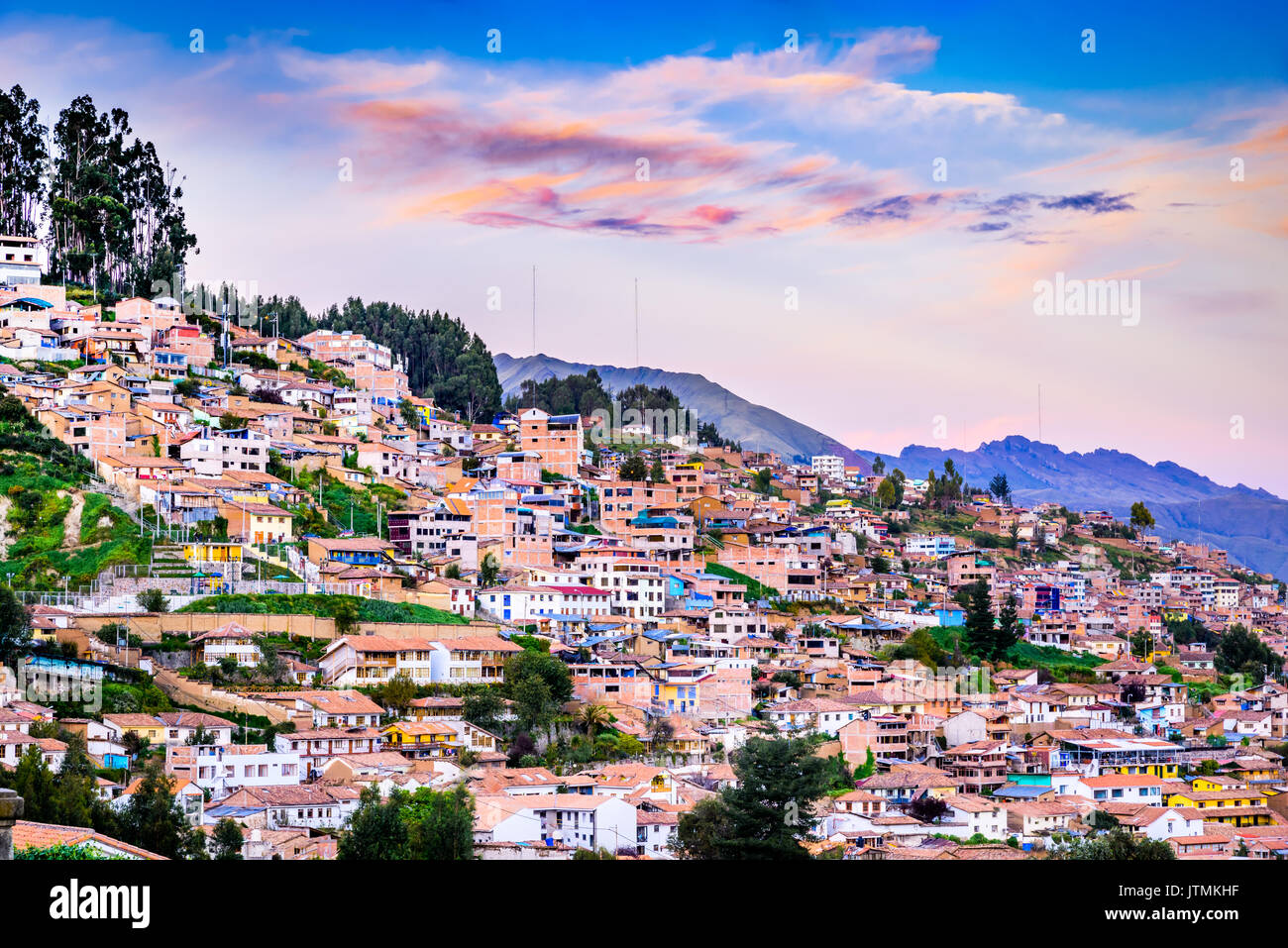 Cusco, Peru - Stadt im Süden Perus, in das Urubamba Tal der Anden. Stockfoto