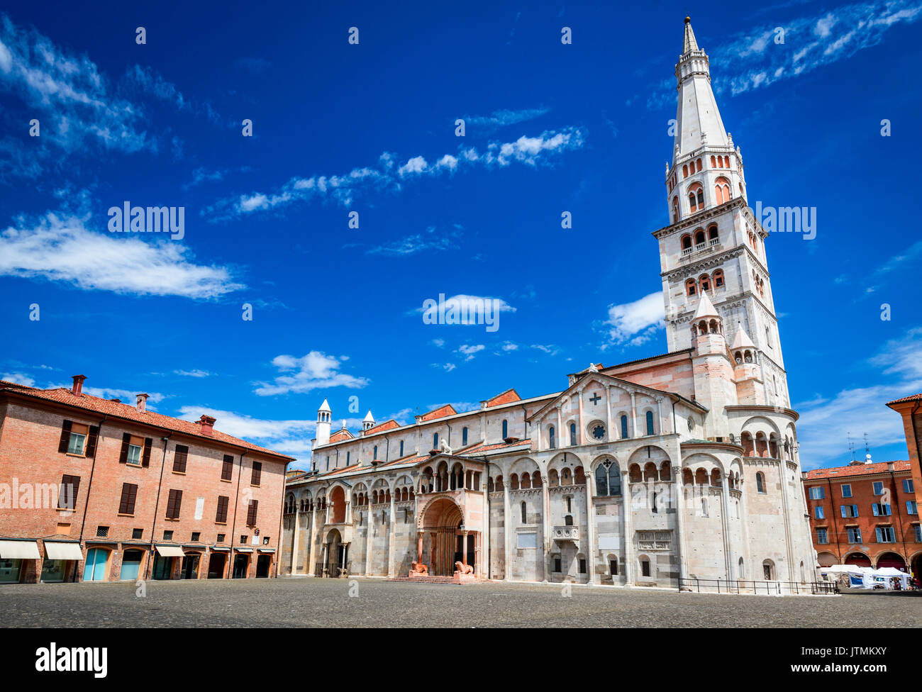 Modena, Italien - Piazza Grande und Dom von Modena, die römisch-katholische Kirche, World Heritage Site. Stockfoto