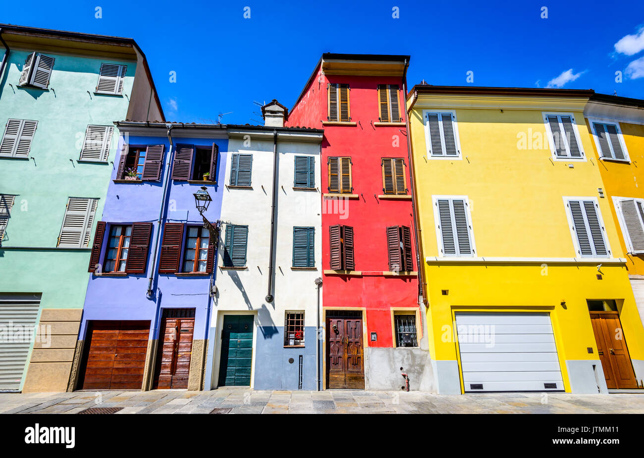 Parma, Italien - farbige Haus in der mittelalterlichen Innenstadt der EMILIA-ROMAGNA Stadt Stockfoto