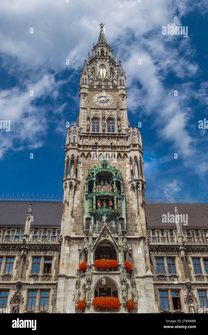 Neues Rathaus in München, Marienplatz, Bayern, Deutschland, Europa Stockfoto