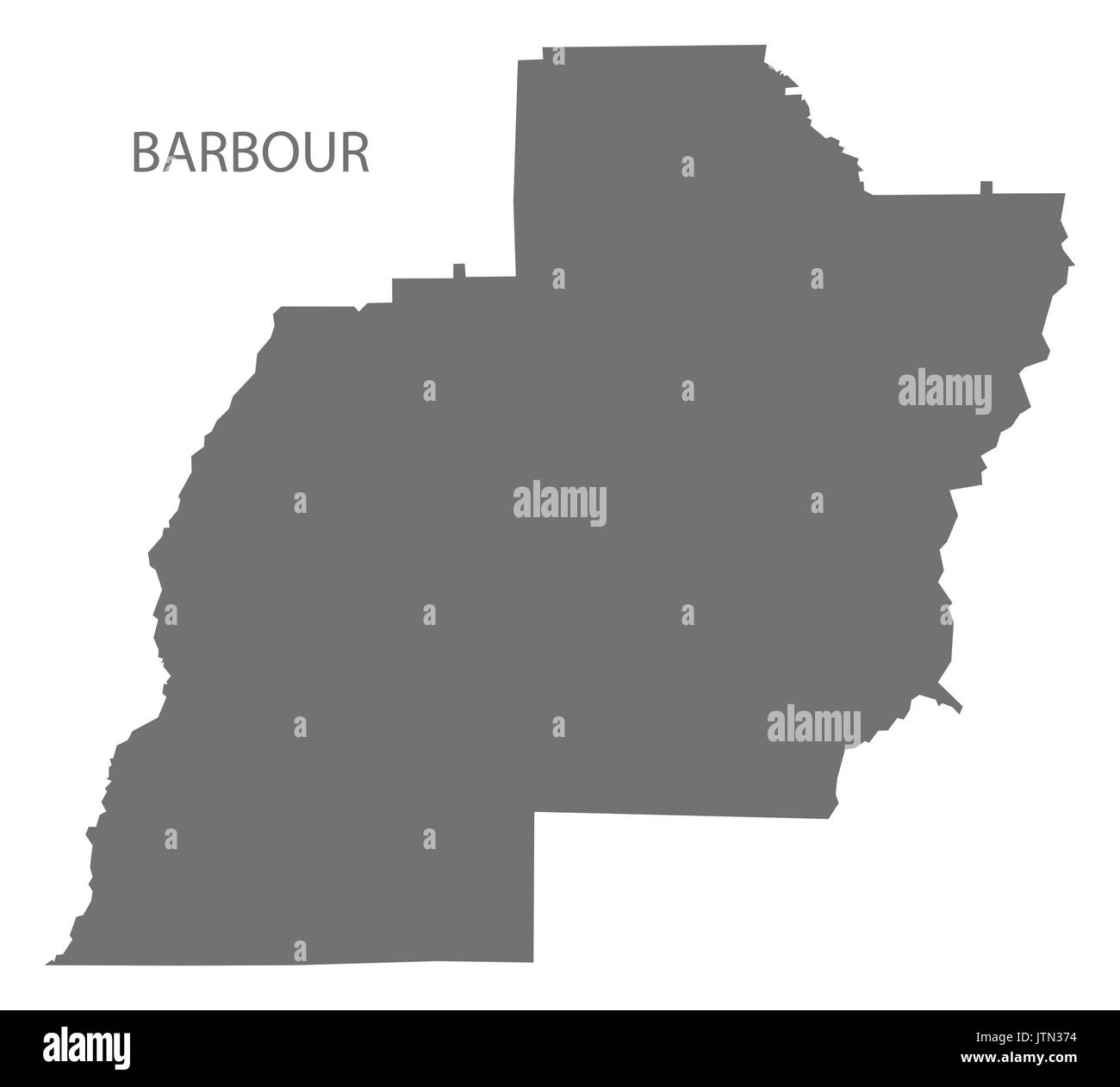 Barbour County Karte von Alabama USA Grau Abbildung Silhouette Stock Vektor