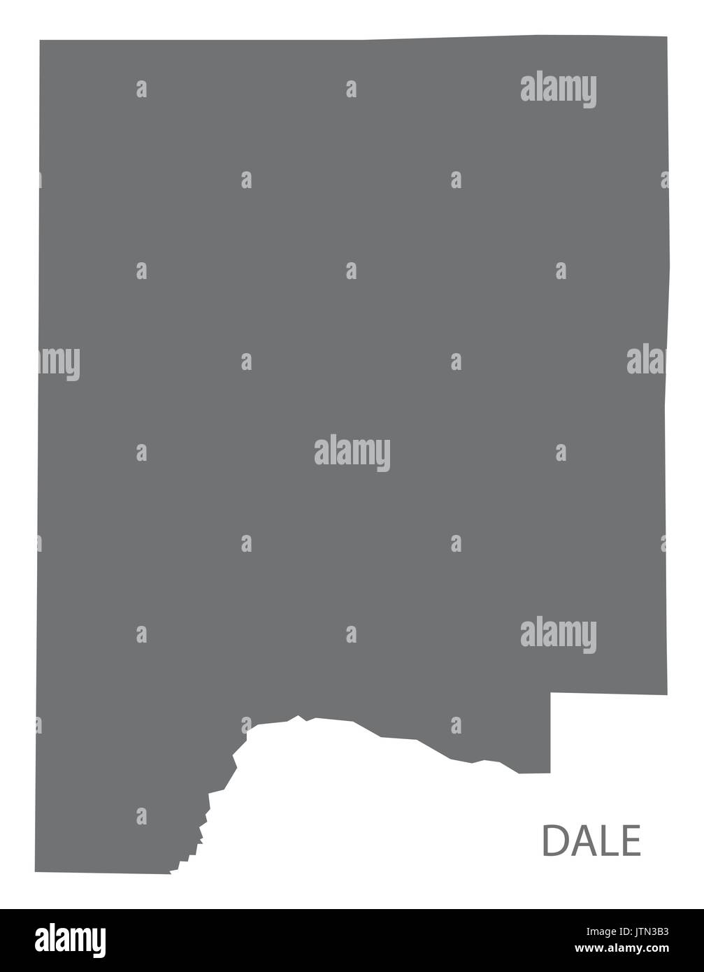 Dale county Karte von Alabama USA Grau Abbildung Silhouette Stock Vektor