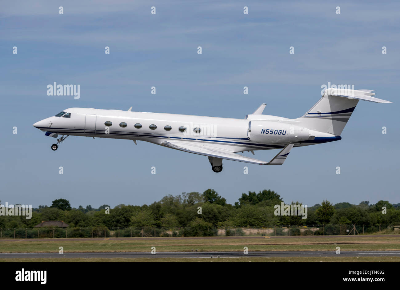 Gulfstream G-V-SP, N550GU Uhr Abfahrt Royal International Air Tattoo Stockfoto
