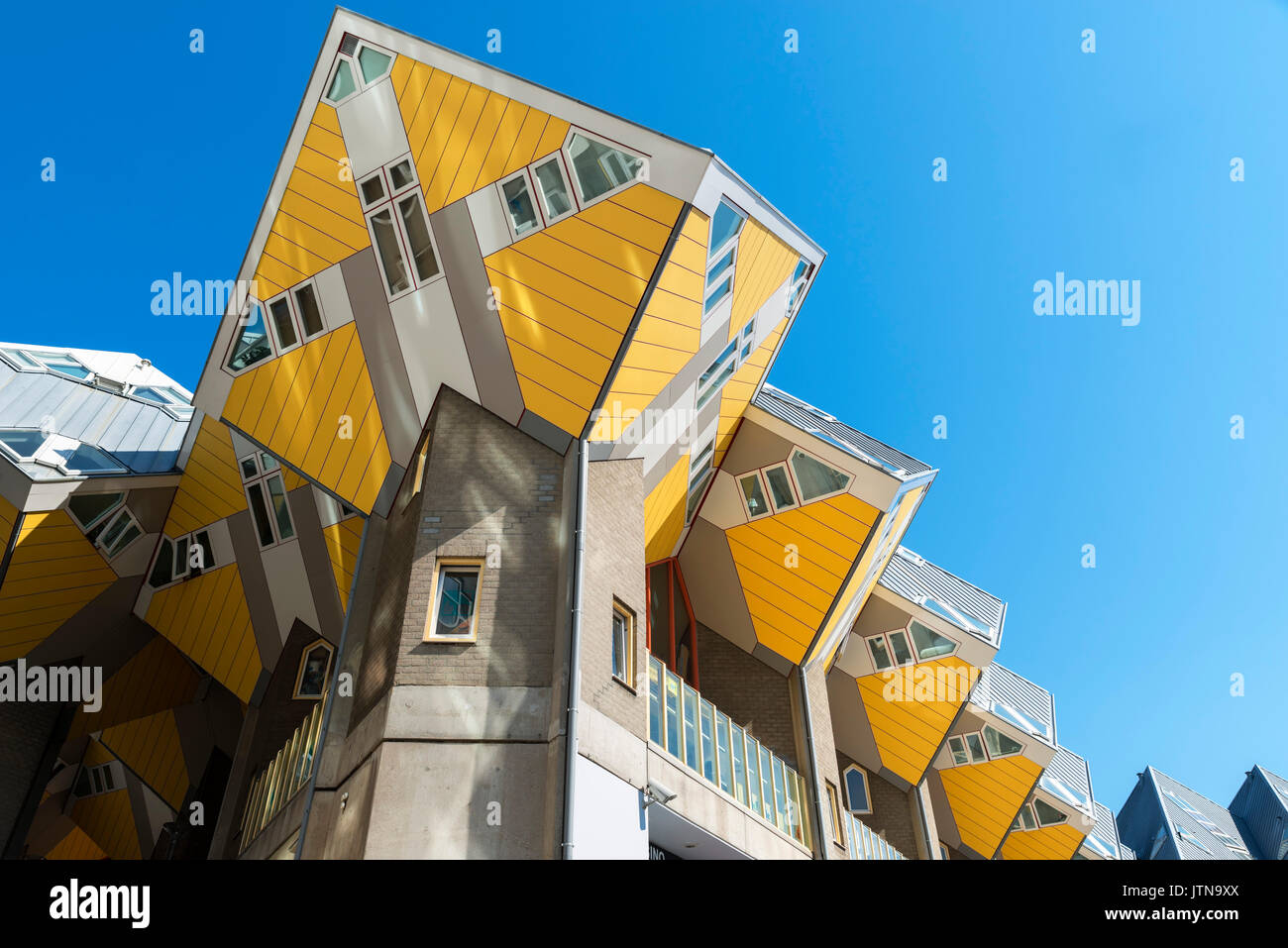 Cube Häuser (Kubuswoningen), Blaak, Rotterdam, Niederlande Stockfoto
