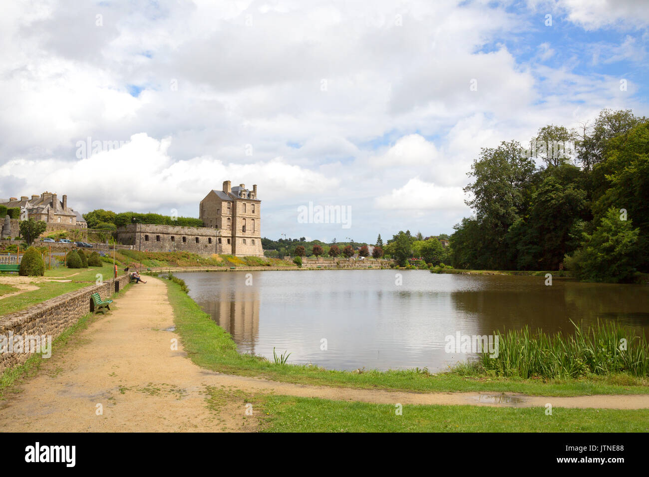 Die Stadt Quintin, Cote d'Armor, Bretagne Frankreich Stockfoto