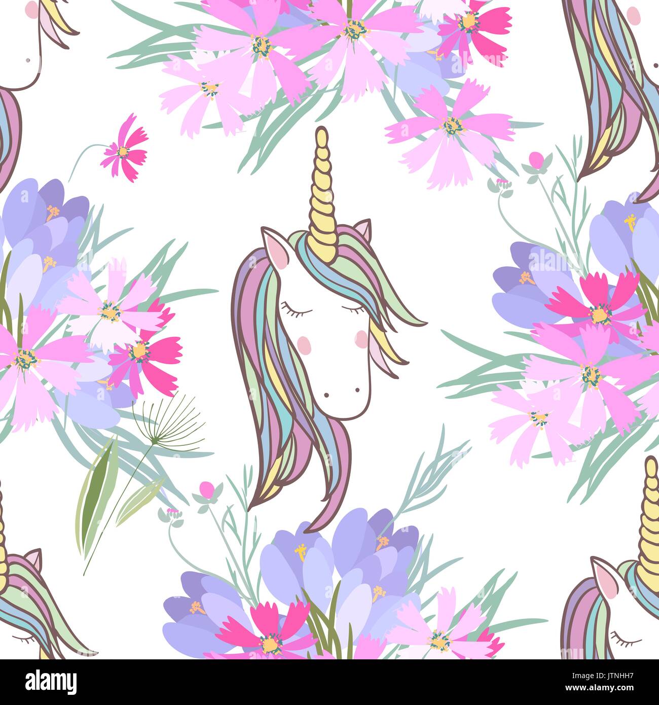 Retro-Stil Illustration mit Blumen und Tiere Stock Vektor
