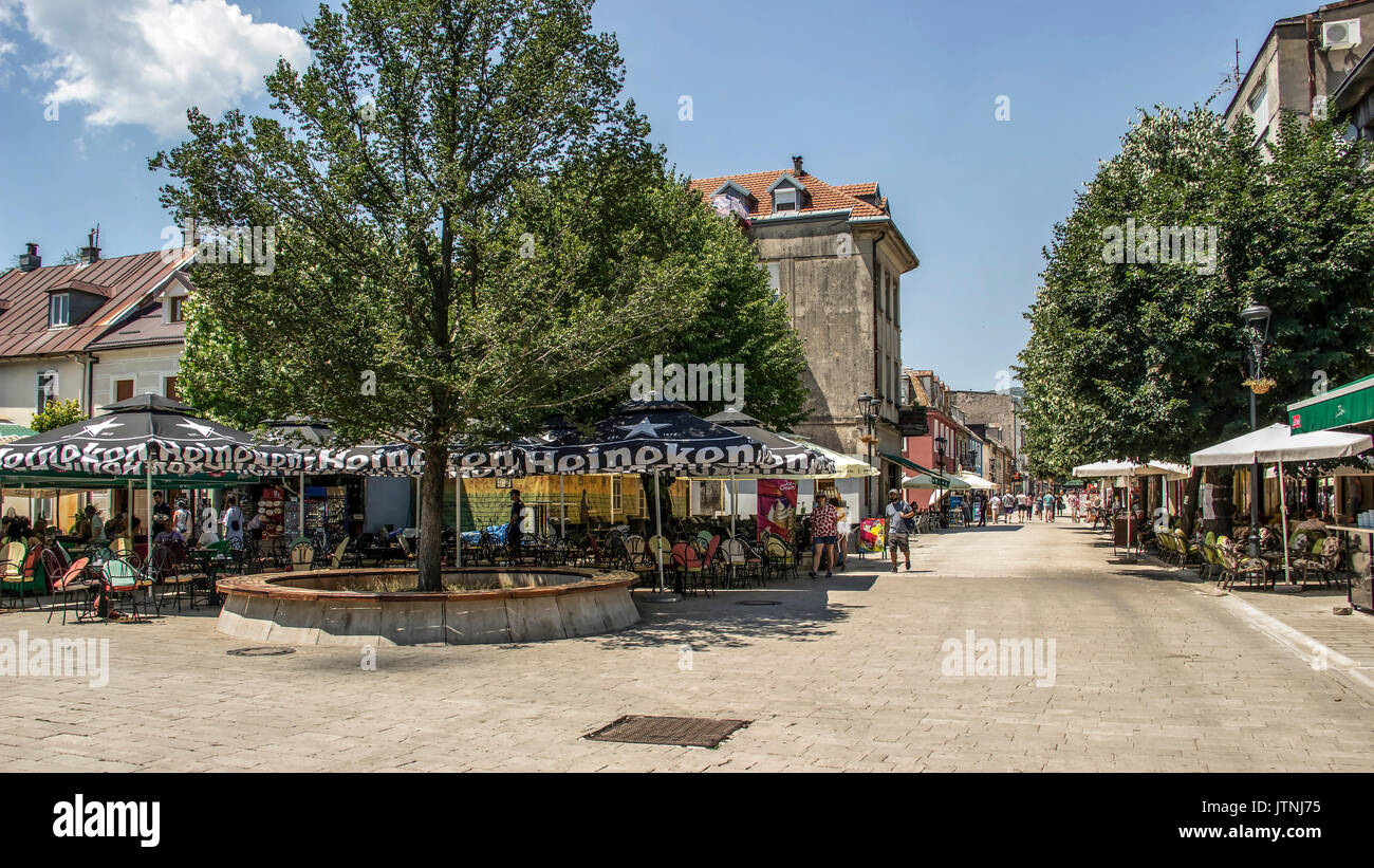 Cetinje, Montenegro - Town Square Stockfoto