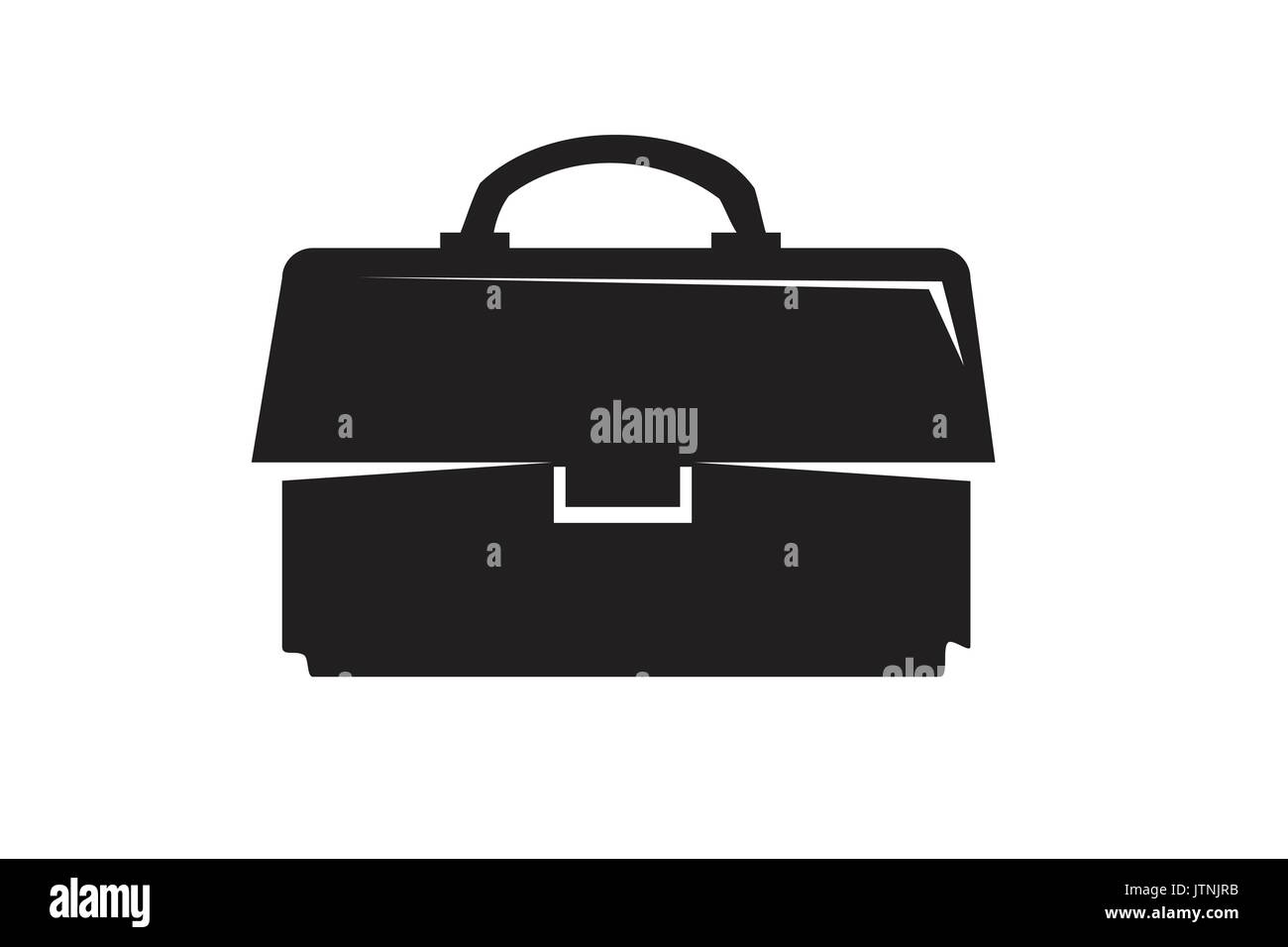 Silhouette von Business Briefcase, Icon Design, auf weißem Hintergrund. Stock Vektor