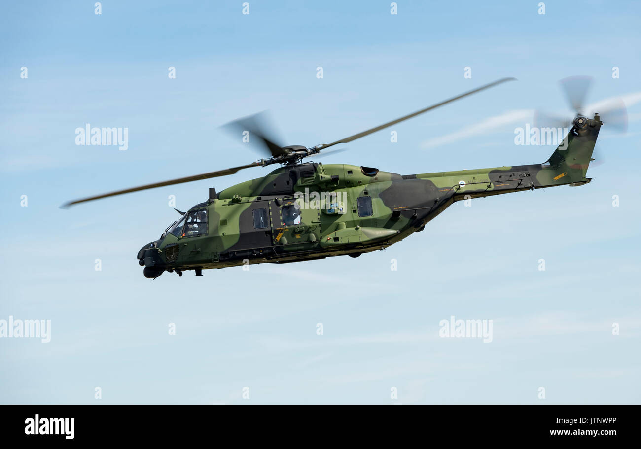NH90 NH-128, Hubschrauber der finnischen Armee während der Ausstellung auf der Royal International Air Tattoo Stockfoto