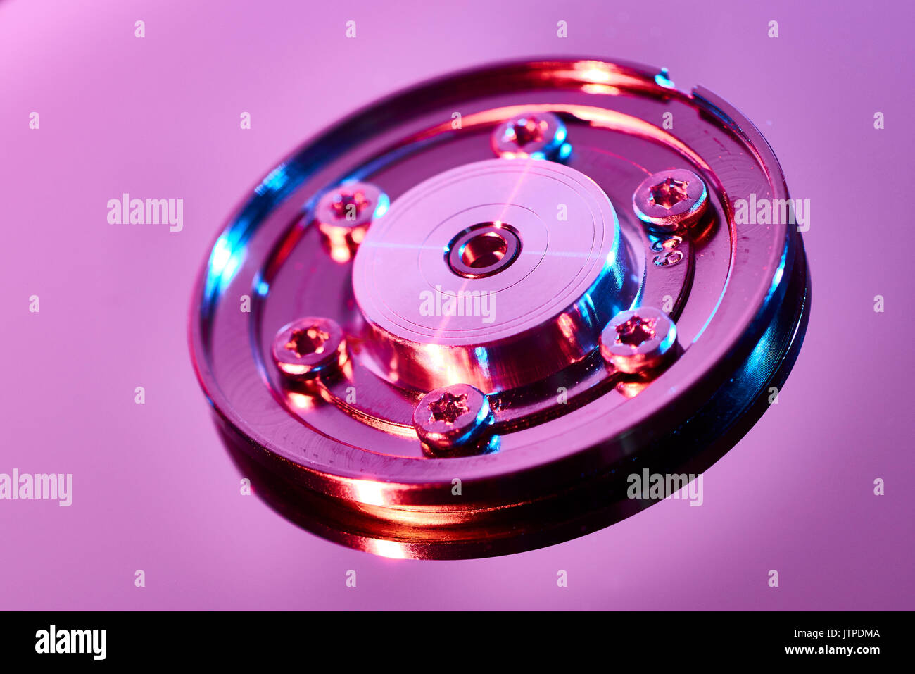 Innenraum der Festplatte Stockfoto