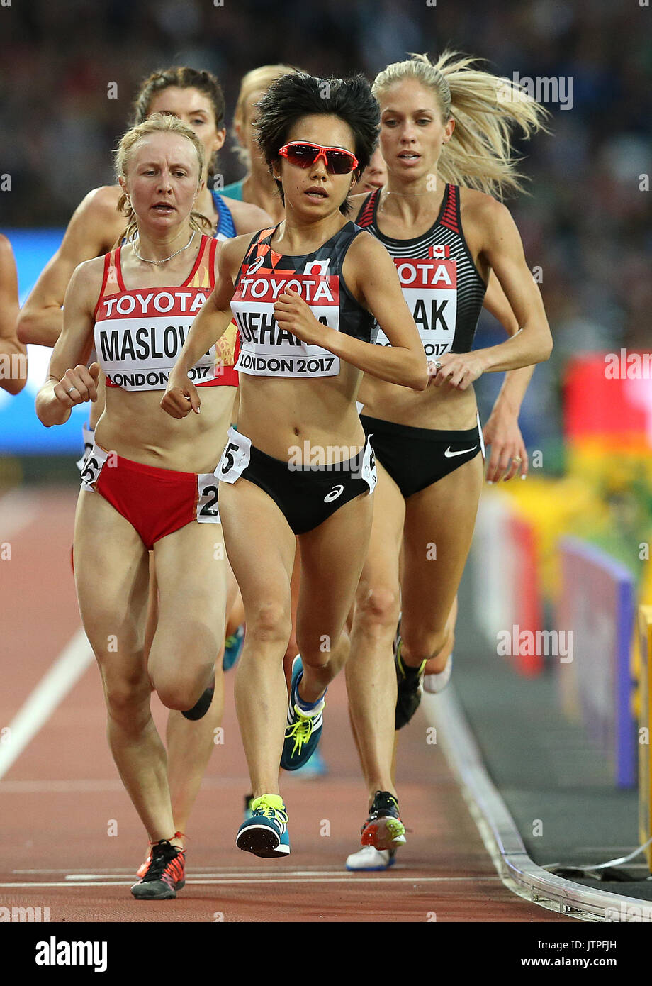 Japans Miyuki Uehara während 10.000 m-Finale der Frauen, während am zweiten Tag der Leichtathletik-WM 2017 auf der Londoner Stadion. PRESS ASSOCIATION Foto. Bild Datum: Samstag, 5. August 2017. Siehe PA Geschichte leichtathletik Welt. Foto: Martin Rickett/PA-Kabel. Einschränkungen: Nur für den redaktionellen Gebrauch bestimmt. Keine Übertragung von Ton oder bewegte Bilder und kein Video simulation Stockfoto