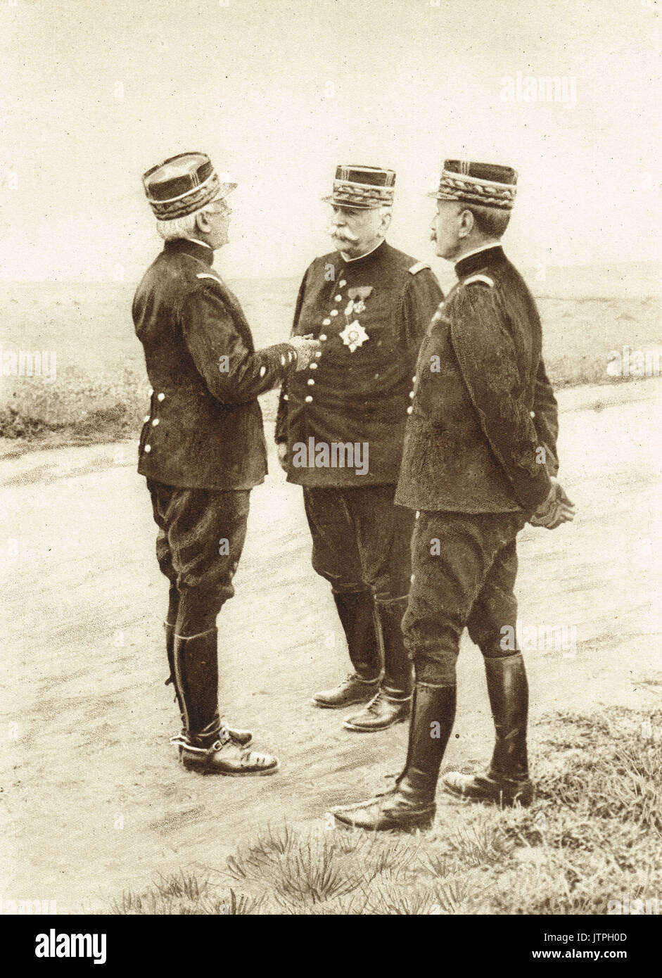 Französische Militärs Joffre, Foch & d'Urbal Stockfoto