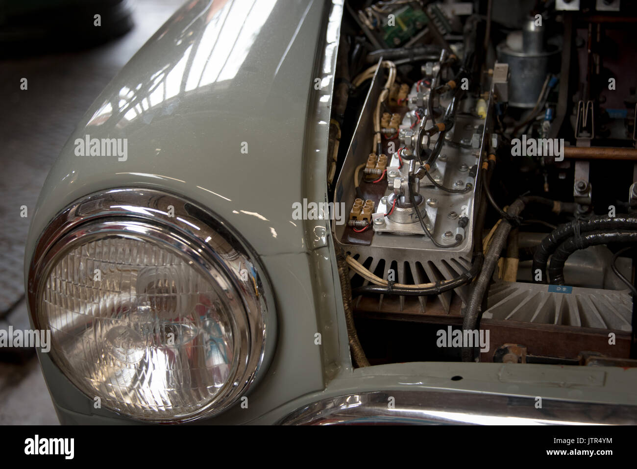Elektrische Austin Mini Car vintage Eco 1965 freundlich batteriebetrieben Stockfoto