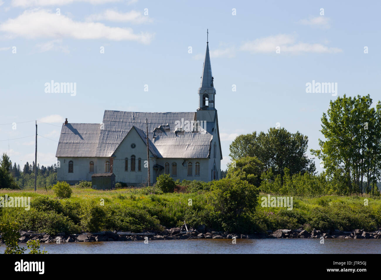Alten, verlassenen Kirche in Longlac, Nord Ontario, Kanada. Stockfoto