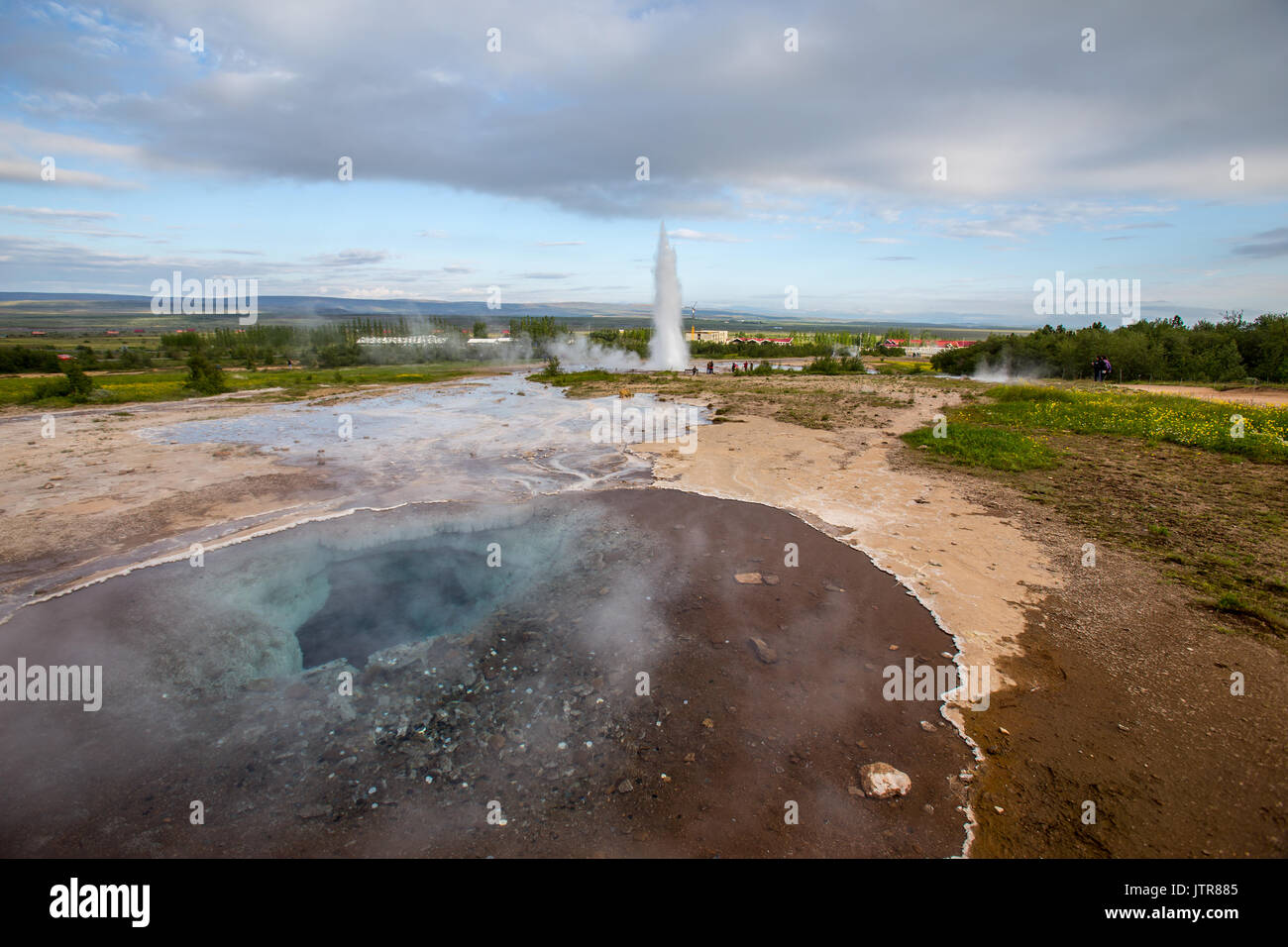 Geysir geothermische Bereich auf der Golden Circle in Island Stockfoto