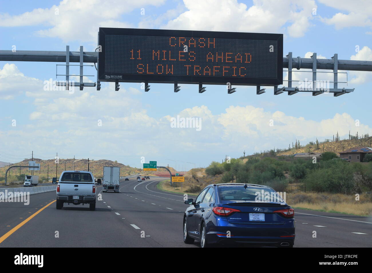 Fahren auf der Autobahn I-! 7, Phoenix, Arizona. Stockfoto