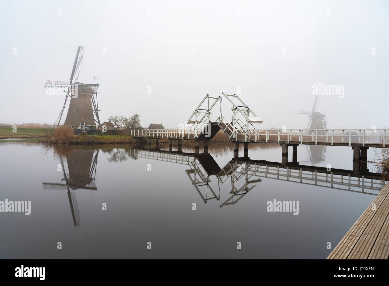 Kinderdijk, im UNESCO-Welterbe in alblasserdam aufgeführt, in der Nähe von Rotterdam, Niederlande Stockfoto