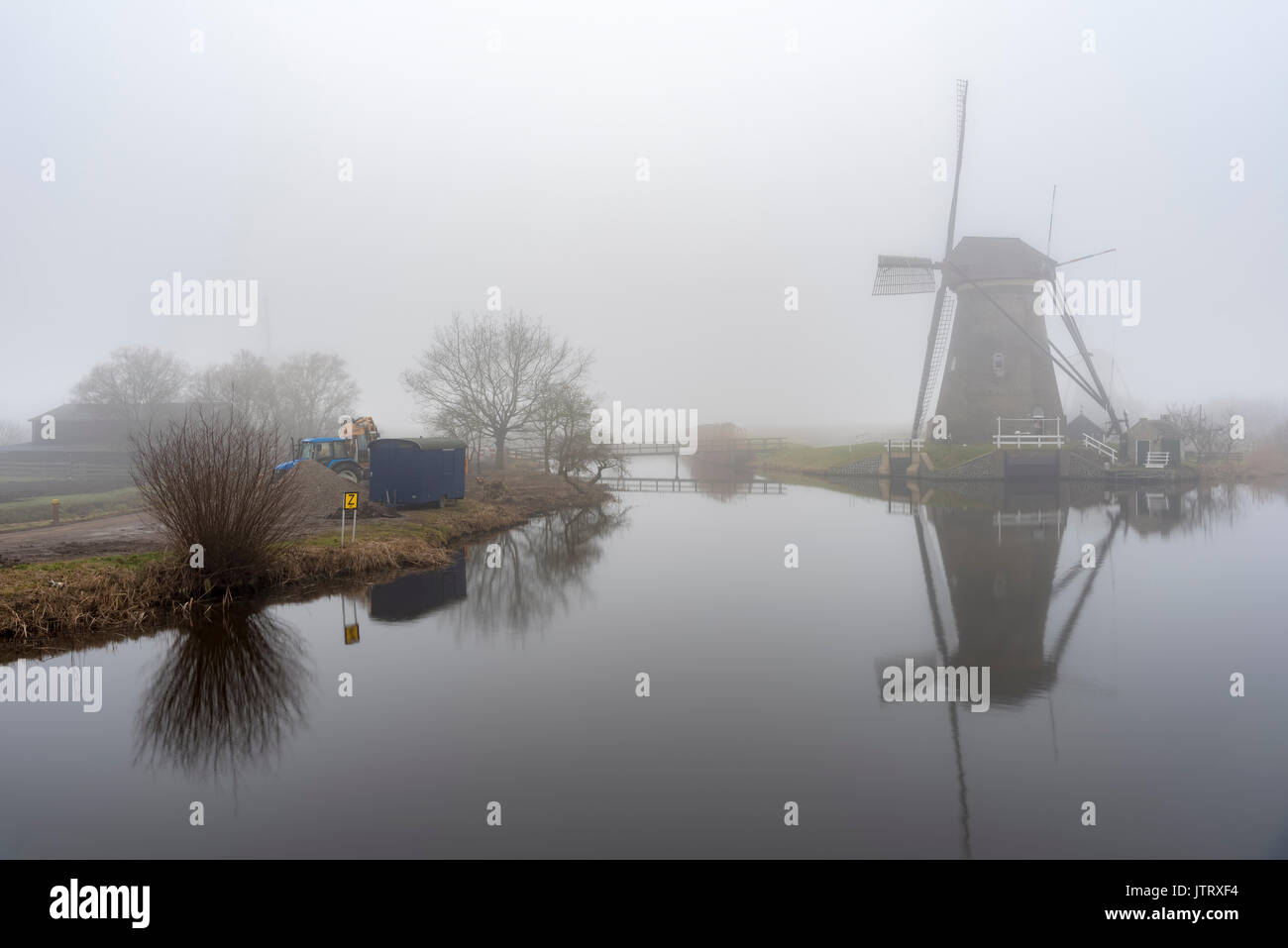 Kinderdijk, im UNESCO-Welterbe in alblasserdam aufgeführt, in der Nähe von Rotterdam, Niederlande Stockfoto
