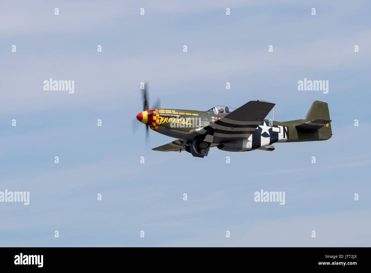 Nordamerikanischer P51-D Mustang „Frenesi“ beim Royal International Air Tattoo Stockfoto