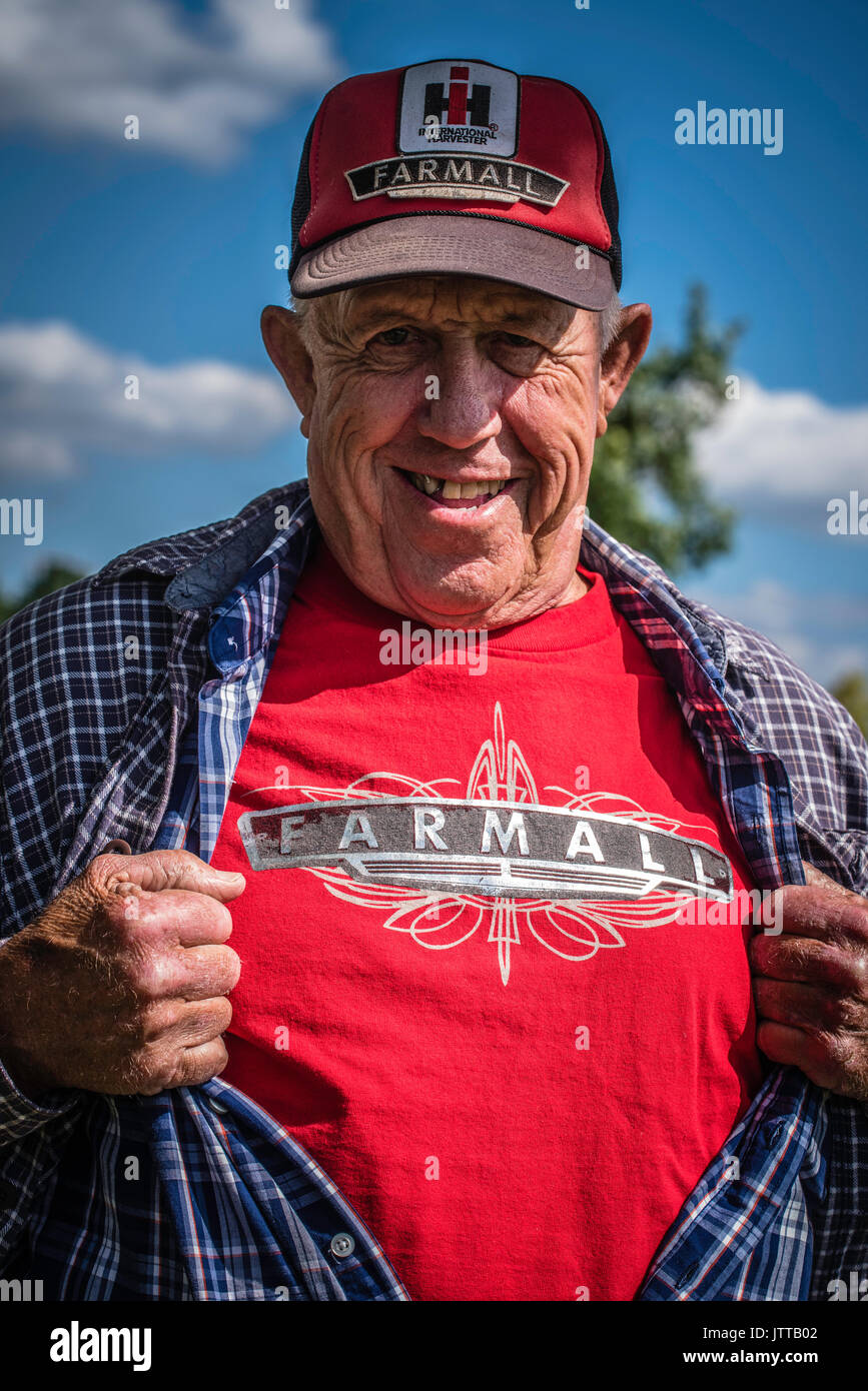 Ernte, dreschmaschine Tage, Displays und Erholung der antiken landwirtschaftliche Geräte und Techniken in Lancaster County. Stockfoto