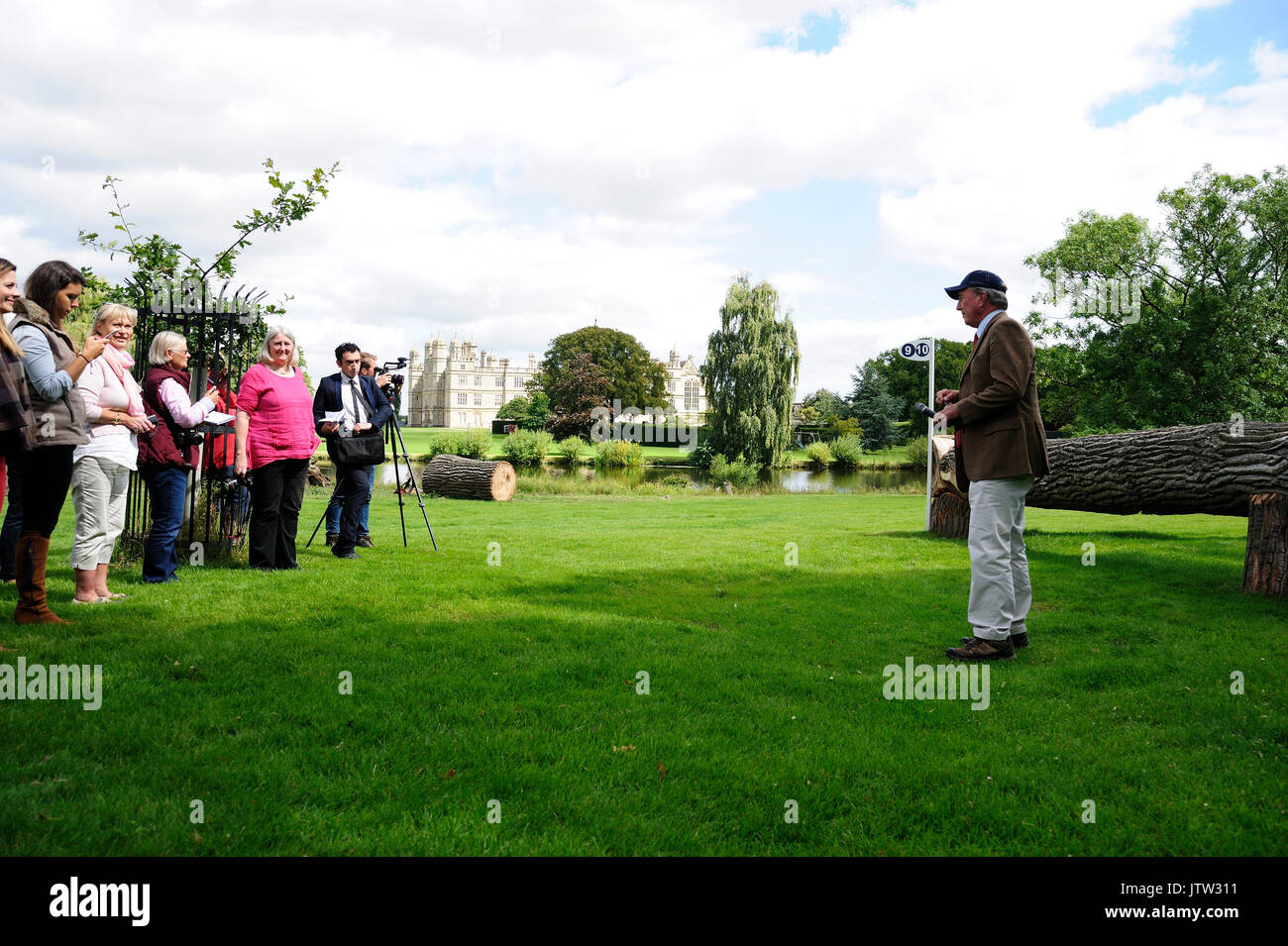 Stamford, Vereinigtes Königreich. 10 August, 2017. 10. August 2017. Captain Mark Phillips an der 2017 Burghley Horse Trials Medien Tag, Stamford, Vereinigtes Königreich. Jonathan Clarke/Alamy leben Nachrichten Stockfoto