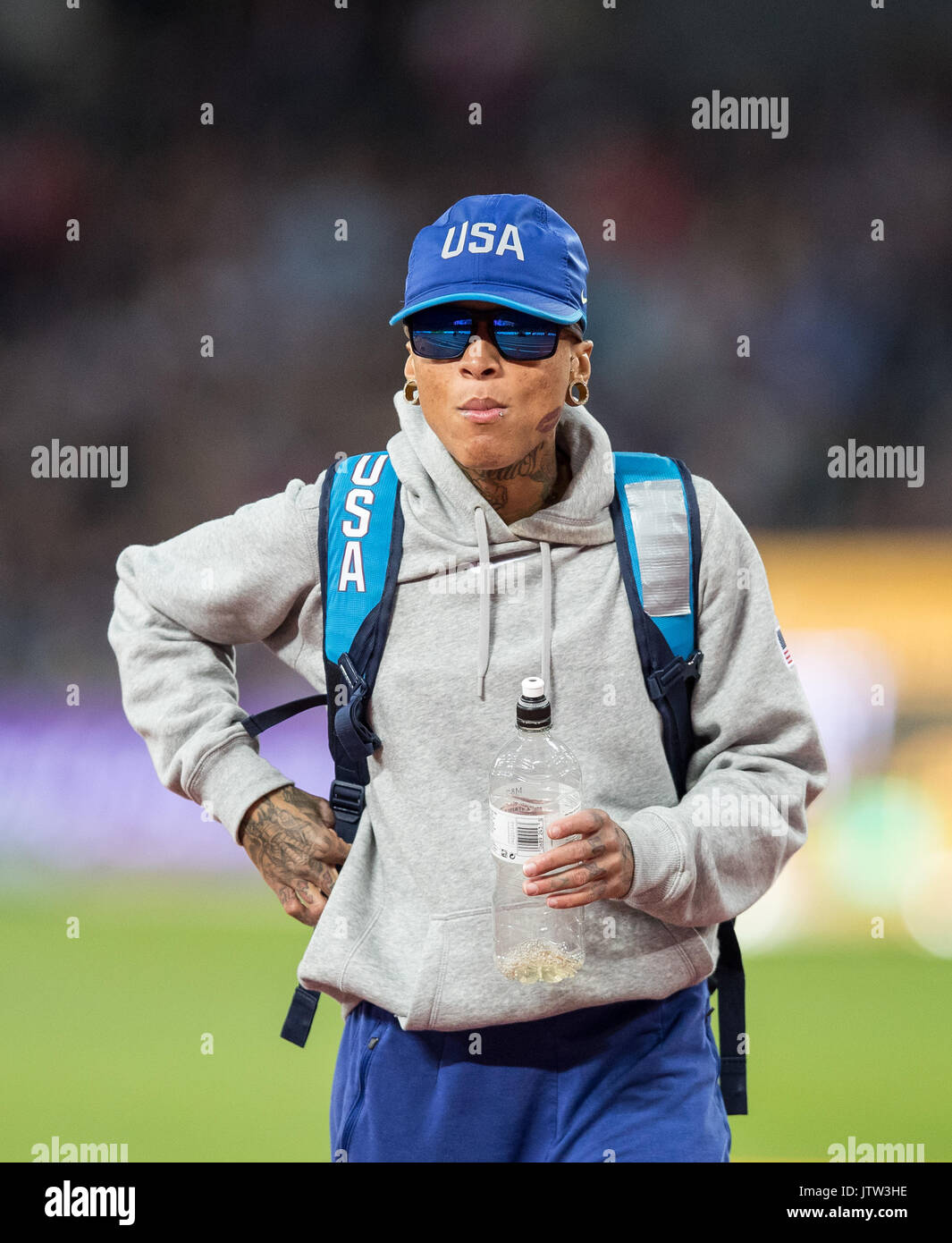 London, Großbritannien. 10 August, 2017. INIKA MCPHERSON der USA während der IAAF Leichtathletik WM 2017 - Tag 7 bei den Olympischen Park, London, England am 10. August 2017. Foto von Andy Rowland. Credit: Andrew Rowland/Alamy leben Nachrichten Stockfoto