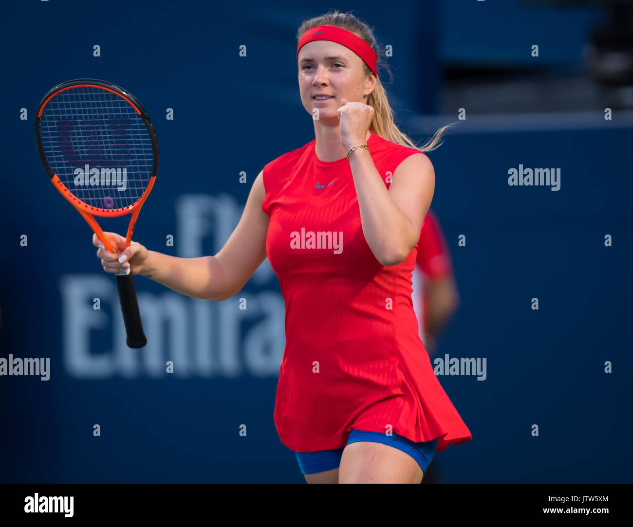 Toronto, Kanada. 10 August, 2017. Elina Svitolina der Ukraine 2017 Rogers Schale WTA Premier 5 Tennis Turnier © Jimmie 48 Fotografie/Alamy leben Nachrichten Stockfoto