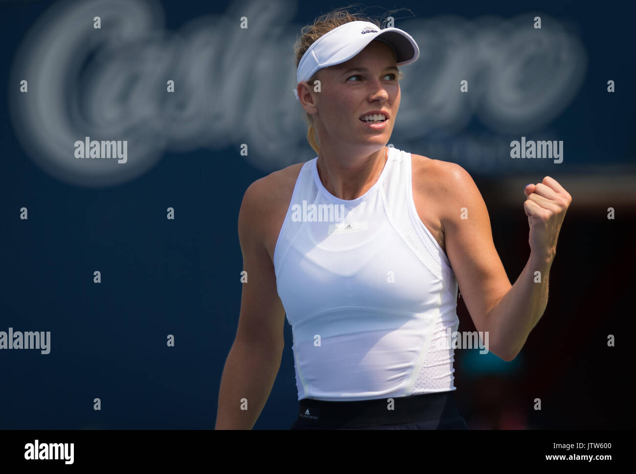 Toronto, Kanada. 10 August, 2017. Caroline Wozniacki von Dänemark im Jahr 2017 Rogers Schale WTA Premier 5 Tennis Turnier © Jimmie 48 Fotografie/Alamy leben Nachrichten Stockfoto