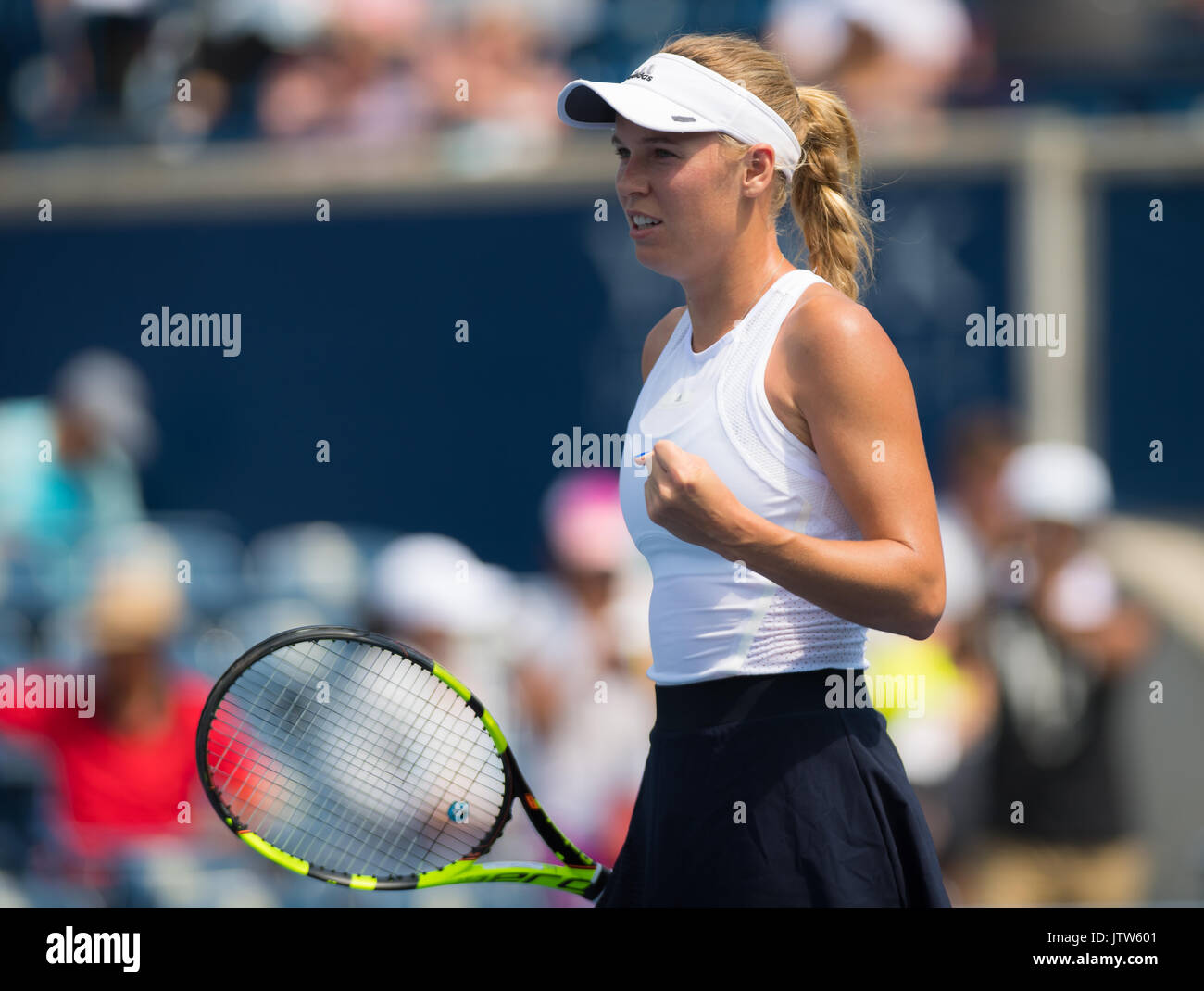 Toronto, Kanada. 10 August, 2017. Caroline Wozniacki von Dänemark im Jahr 2017 Rogers Schale WTA Premier 5 Tennis Turnier © Jimmie 48 Fotografie/Alamy leben Nachrichten Stockfoto