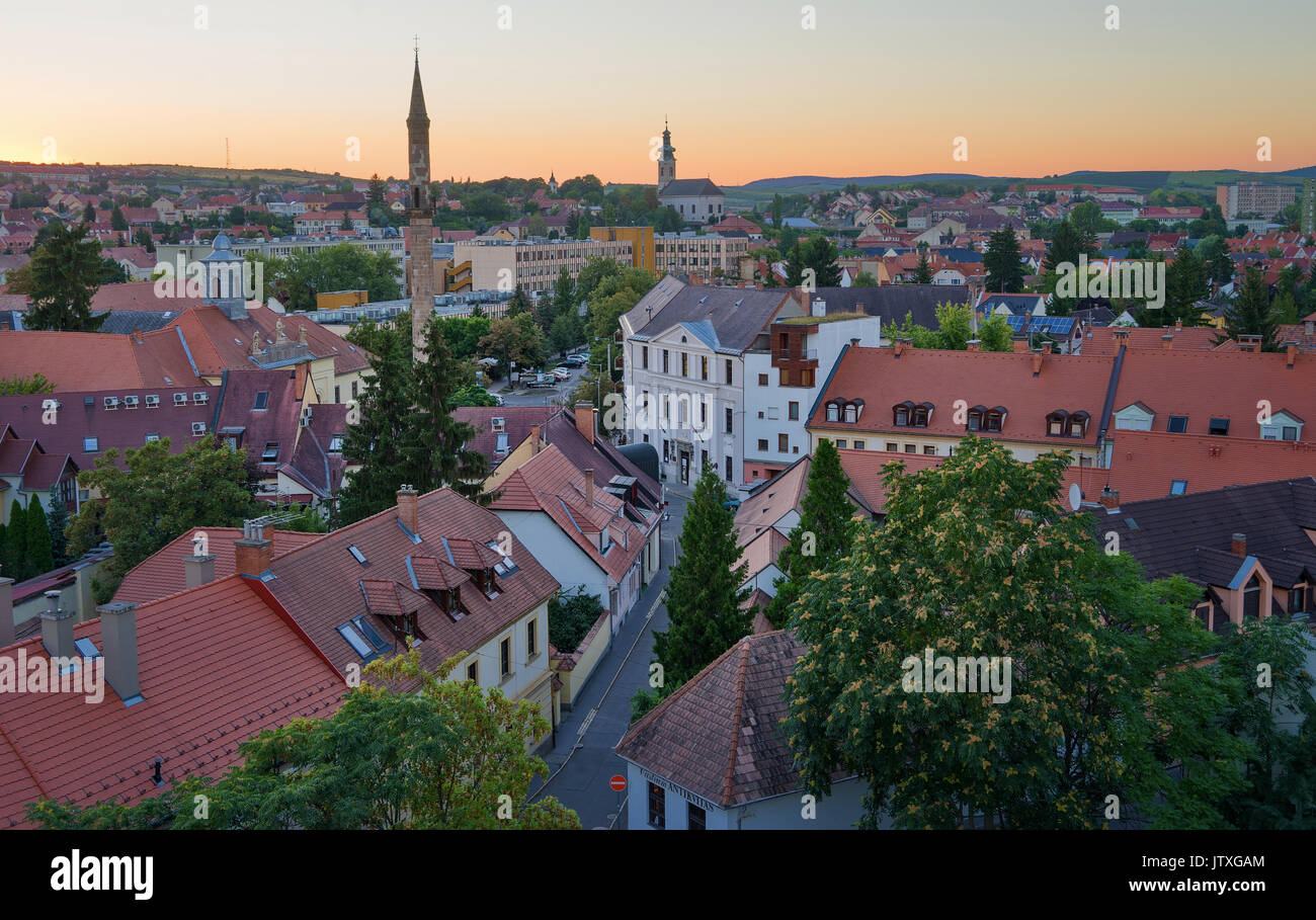 Eger Ungarn, einer der größten Städte in Ungarn. Es ist bekannt für die Herstellung von Wein. Stockfoto