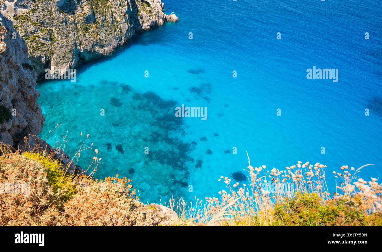 Wunderschöne Landschaften auf der Insel Zakynthos in Griechenland Stockfoto
