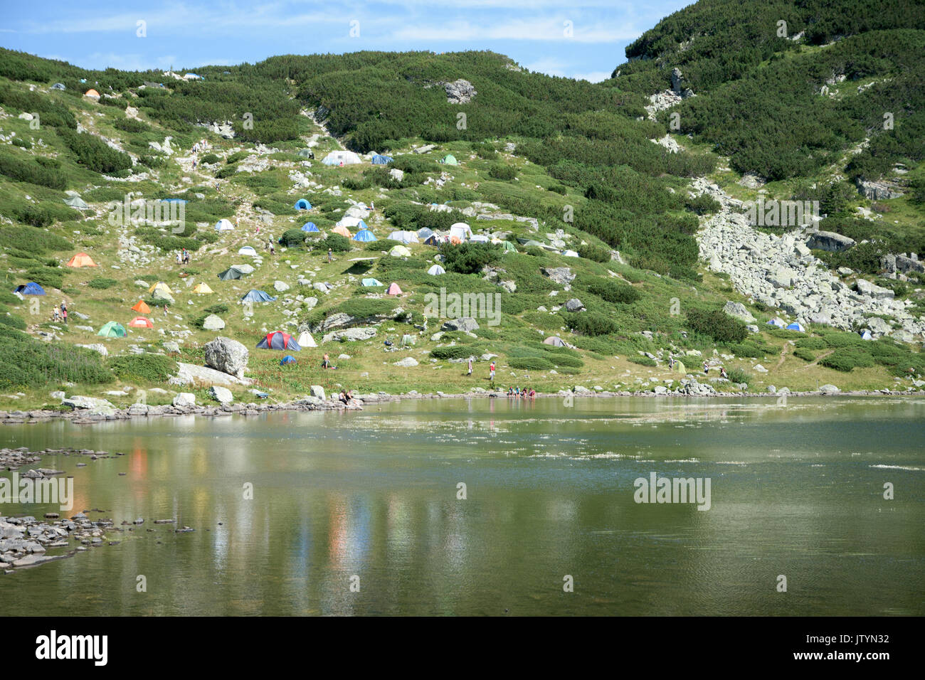 Camping in Rila Gebirge in Bulgarien, Osteuropa Stockfotografie - Alamy