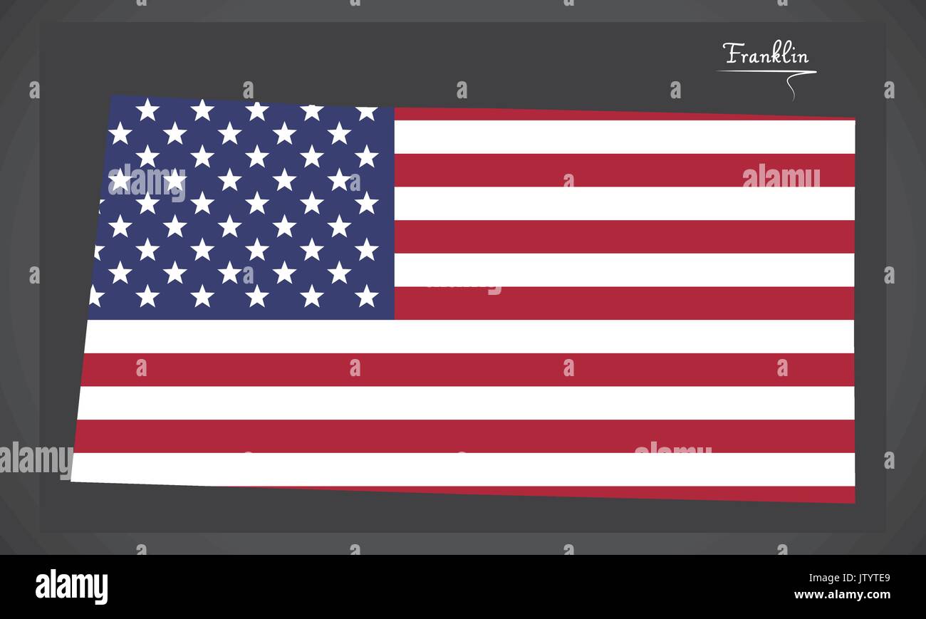 Franklin County Karte von Alabama USA mit Amerikanischen Nationalflagge Abbildung Stock Vektor