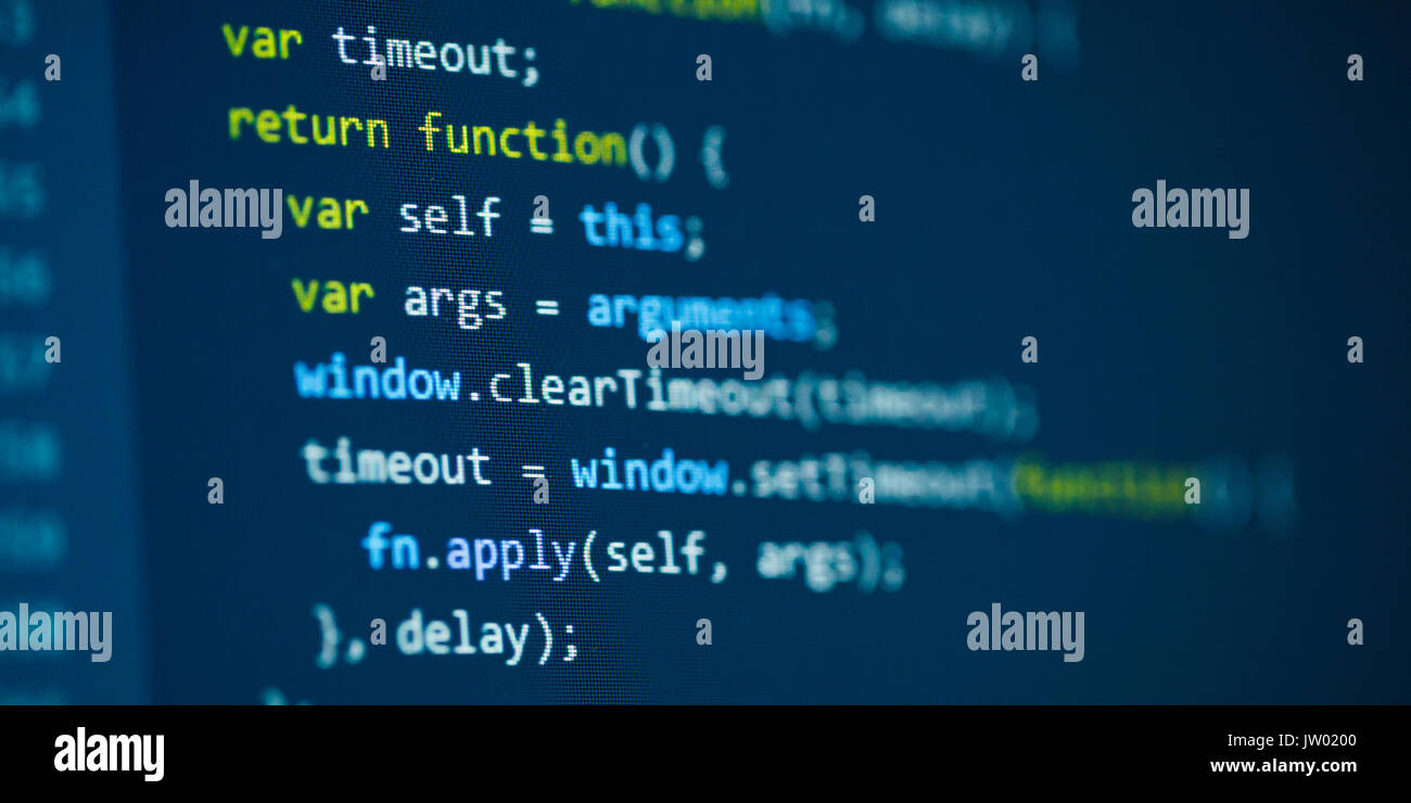 Panorama Software Computer Programmierung code Hintergrund Stockfoto